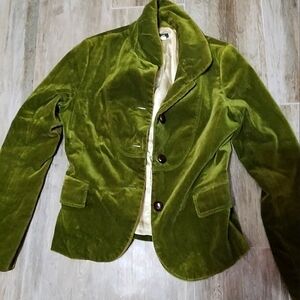 J Crew Green Velour Blazer
